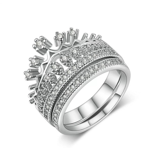 Hip Hop Bling Ring Female Stainless Steel Wedding Engagement For Women Size 5/6 - Picture 3 of 12